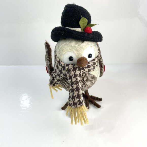 READ Target Spritz Bird 8” Christmas Bird With Top Hat Scarf And Holly Gray - Picture 1 of 10